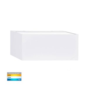 Nikki 6W 240V Up & Down LED Wall Light White / Tri-Colour - HV3637T-WHT