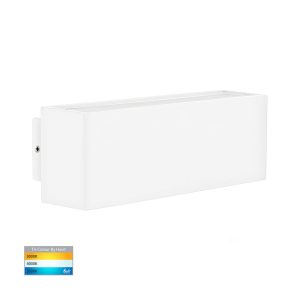 Blokk 9W 240V Up & Down LED Wall Light White / Tri-Colour - HV3639T-WHT