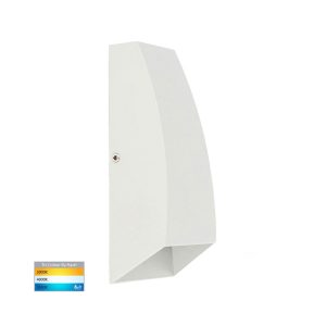 Cono 6W 240V Up & Down LED Wall Light Matt White / Tri-Colour - HV3651T-WHT