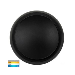 Pivot 10W 240V Swivel Round LED Wall Light Black / Tri-Colour - HV3666T-BLK