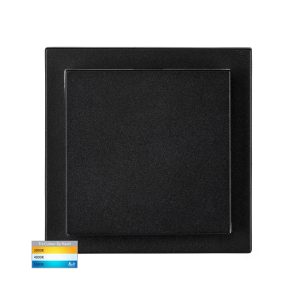 Pivot 10W 240V Swivel Square LED Wall Light Black / Tri-Colour - HV3667T-BLK