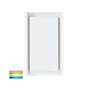 Nepean 12W 240V LED Wall Light White / Tri-Colour - HV3668T-WHT