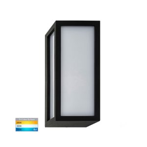 Jasper 12W 240V LED Wall Light Black / Tri-Colour - HV3669T-BLK