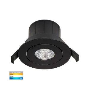 Prime 12W 240V Tilt Dimmable LED Downlight Black / Tri-Colour - HV5512T-BLK