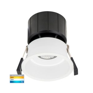 Prime 12W 240V Deepset Dimmable LED Downlight 84mm White / Tri-Colour - HV5513T-WHT