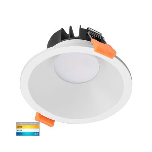 Gleam 9W 240V Dimmable LED Downlight White / Tri-Colour - HV5528T-WHT