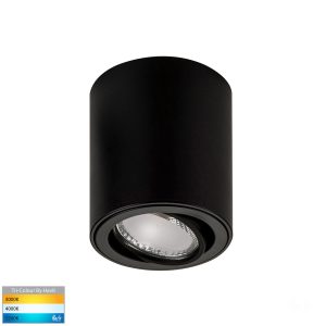 Nella 7W 240V Tilt Dimmable LED Downlight Black / Tri-Colour - HV5812T-BLK