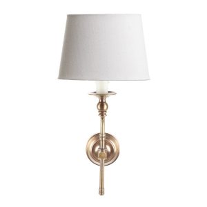 Soho 1 Light Wall Lamp Antique Brass With White Oval Shade - ELPIM50002AB