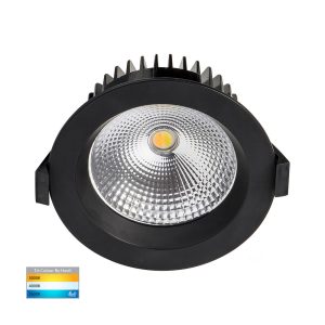 Ora 12W 240V Dimmable LED Downlight Black / Tri Colour - HV5530T-BLK