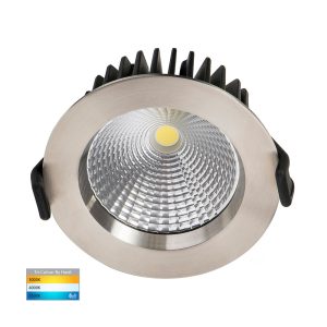 Ora 12W 240V Dimmable LED Downlight 316 Stainless Steel / Tri Colour - HV5530T-SS316