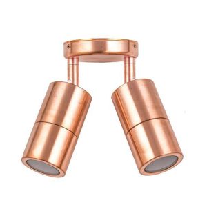 Poseidon 12V MR16 Double Adjustable Wall Pillar Light Copper - PM2AC