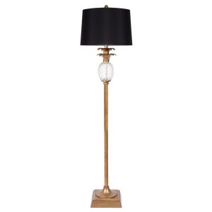 Langley 1 Light Floor Lamp Antique Gold / Black - 11618