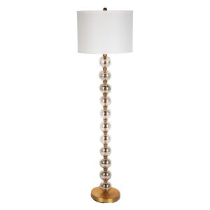 Evie 1 Light Floor Lamp Mercury / Off White - B11766