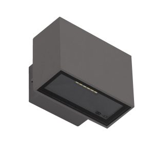 Block 6W 240V Up/Down LED Wall Light dark Grey / Warm White - 19546