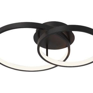 Zola 54W Dimmable LED Semi-Flush Mount Light Black / Warm White - ZOLA2BLK