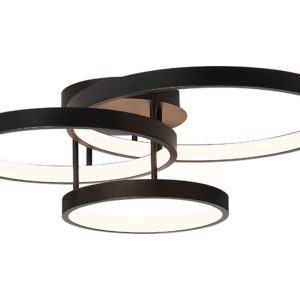 Zola 84W Dimmable LED Semi-Flush Mount Light Black / Warm White - ZOLA3BLK