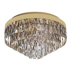 Valparaiso 8 Light Crystal Flush Mount Light Gold - 39457