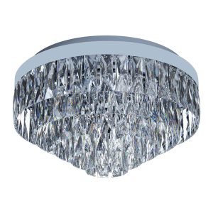 Valparaiso 8 Light Crystal Flush Mount Light Chrome - 39489