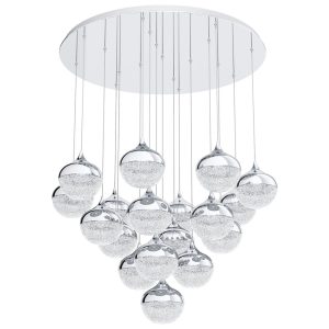 Mioglia 57W Dimmable LED Chandelier Chrome & Granille / Warm White - 39528