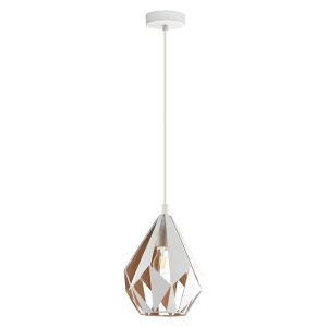 Carlton 1 Light Pendant White / Gold - 43001N