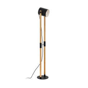 Hornwood 1 Light Floor Lamp Black / Wood - 43048N