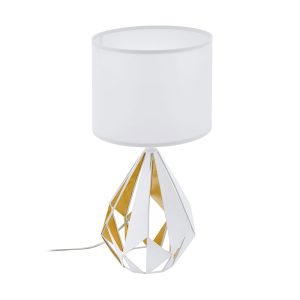 Carlton 1 Light Table Lamp White / Gold - 43078N