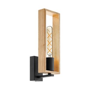 Littleton 1 Light Wall Light Black / Wood - 49698