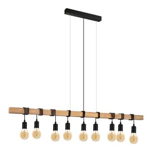 Townshend 9 Light Pendant Black / Brown - 49744