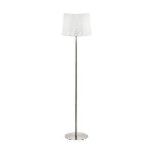 Hambleton 1 Light Floor Lamp Satin Nickel / White - 49949N