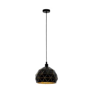 Roccaforte 1 Light Pendant Large Black / Gold - 97841N