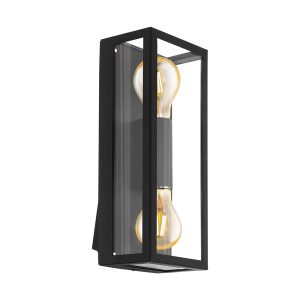 Alamonte 2 Light Wall Light Black / Clear - 98273