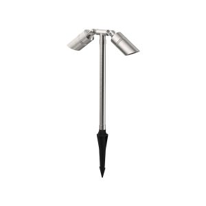 Hydra 12V MR16 Twin Adjustable Path/Spike Light Small Brushed Chrome - AQL-409-B1-M