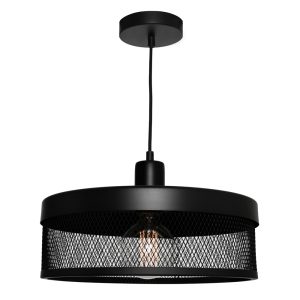 Galahad 1 Light Pendant Large Black - GALA1PLGE