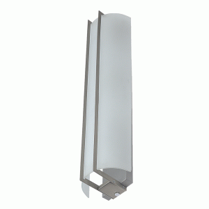 Euro Glass Wall Light Satin Chrome / White - WL3413