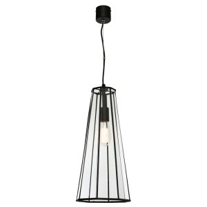 Zara 1 Light Pendant Black / Clear - ZARA1PBLK