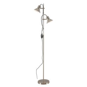 Corelli 2 Light Floor Lamp Nickel - CORELLI FL2-NK