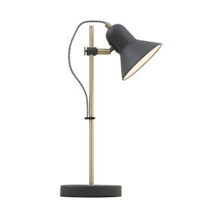 Corelli 1 Light Desk Lamp Dark Grey / Antique Brass - CORELLI TL-DGY