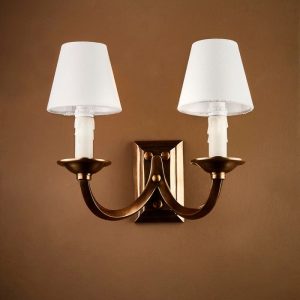 Elysee 2 Light Wall Light Antique Brass With Shade - ELPIM52181AB