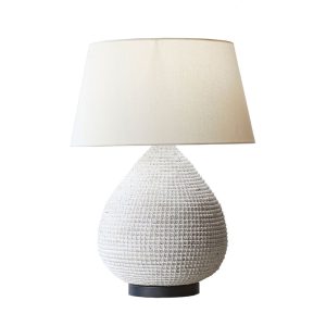 Marley 1 Light Table Lamp White / Natural With Shade - ELTIQ102931