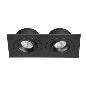 Multiform 16W Dimmable LED Downlight Black / Warm White - LDL-TLT-BL + LDL-PLATE2-BL