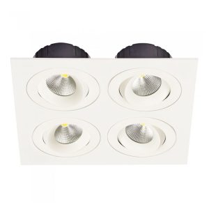 Multiform 32W Dimmable LED Downlight White / Warm White - LDL-TLT-WH + LDL-PLATE4-WH