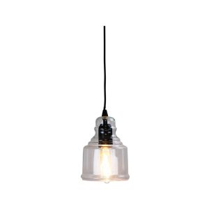 Auburn.2 Clear Glass Single Pendant Matt Black - OL63612BK