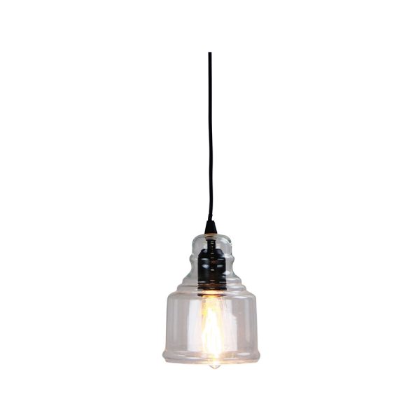 Auburn.2 Clear Glass Single Pendant Matt Black - OL63612BK