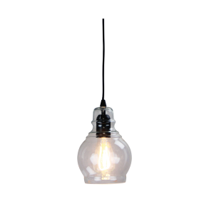 Auburn.3 Clear Glass Single Pendant Matt Black - OL63613BK