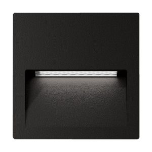 Zac-4 4W LED 12V DC Square Recessed Light Black / Warm White - 19778