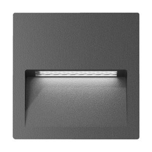 Zac-4 4W LED 12V DC Square Recessed Light Dark Grey / White - 19781