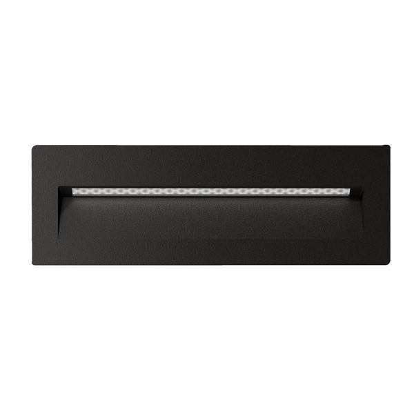 Zac-8 8W LED 12V DC Rectangular Recessed Brick Light Black / Warm White - 19786