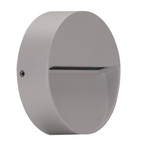 Zeke 4W 12V DC Round LED Step Light Silver / Warm White - 19840