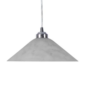 Cone 1 Light Art Deco Glass Pendant Small Frost - 91501