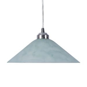 Cone 1 Light Art Deco Glass Pendant Small Green - 91502